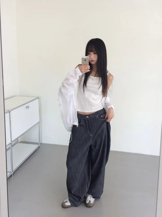Kasom Dot Crop Strap Sleeveless