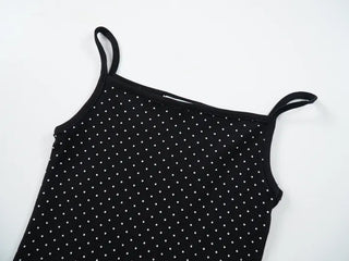 Kasom Dot Crop Strap Sleeveless