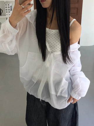 Kasom Dot Crop Strap Sleeveless