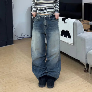 Lucy Washed Cut-out Wide Denim