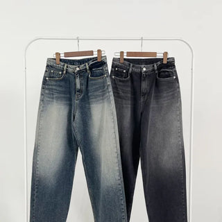 Lucy Washed Cut-out Wide Denim