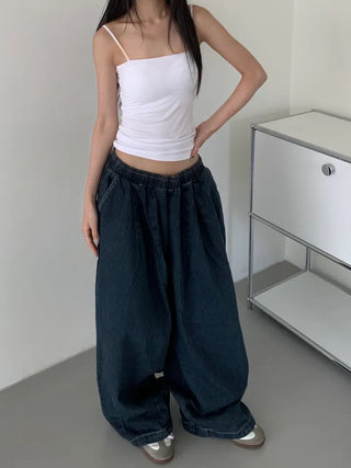 Kusha Balloon Fit Striped Denim