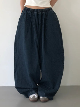 Kusha Balloon Fit Striped Denim
