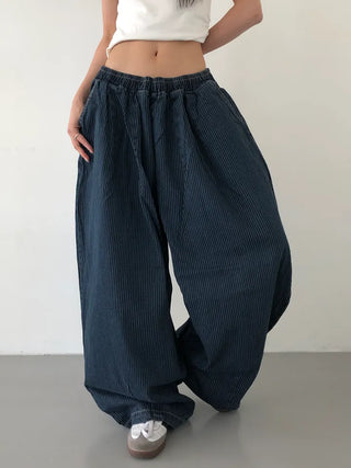 Kusha Balloon Fit Striped Denim