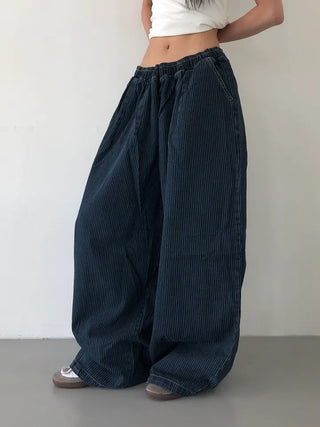 Kusha Balloon Fit Striped Denim