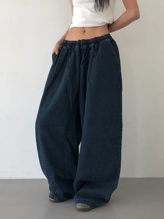 Kusha Balloon Fit Striped Denim