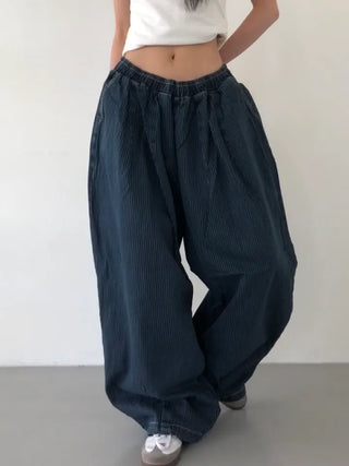 Kusha Balloon Fit Striped Denim