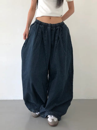 Kusha Balloon Fit Striped Denim
