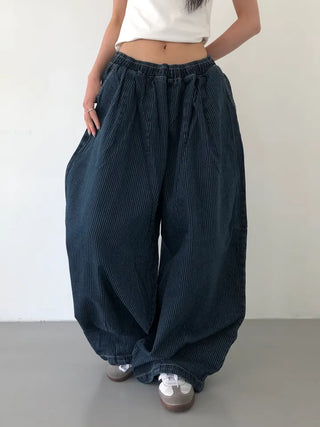 Kusha Balloon Fit Striped Denim