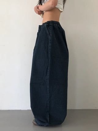 Kusha Balloon Fit Striped Denim