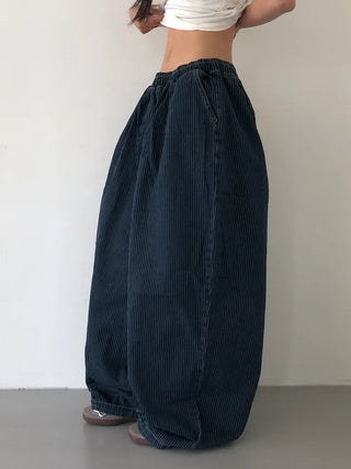 Kusha Balloon Fit Striped Denim