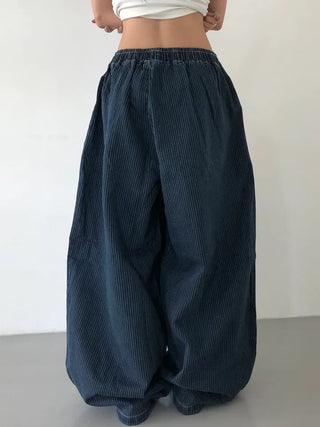Kusha Balloon Fit Striped Denim