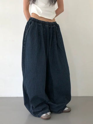 Kusha Balloon Fit Striped Denim