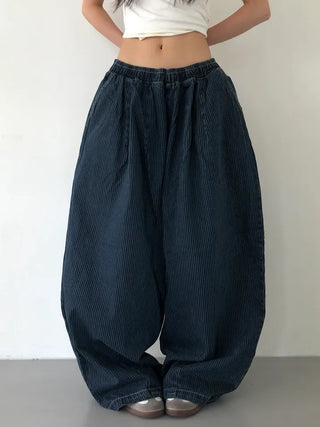 Kusha Balloon Fit Striped Denim