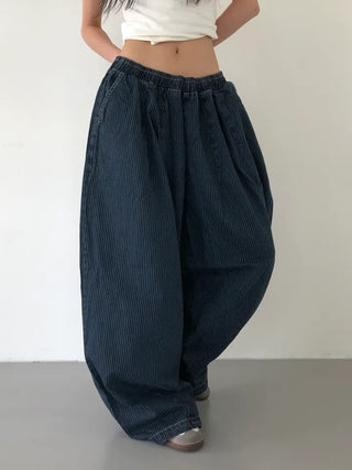 Kusha Balloon Fit Striped Denim
