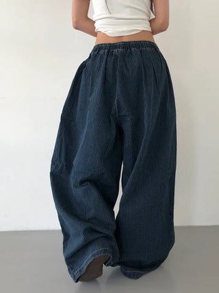 Kusha Balloon Fit Striped Denim