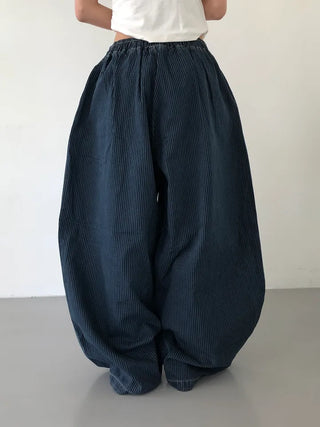 Kusha Balloon Fit Striped Denim