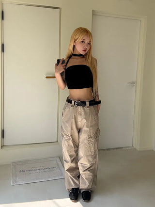 Noir Tie Scarf Top Knit