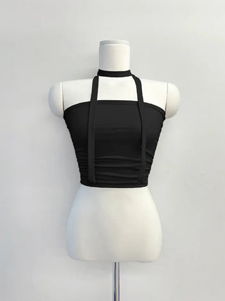 Noir Tie Scarf Top Knit