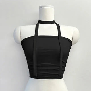 Noir Tie Scarf Top Knit