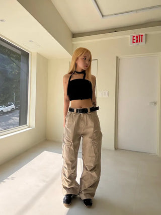 Noir Tie Scarf Top Knit