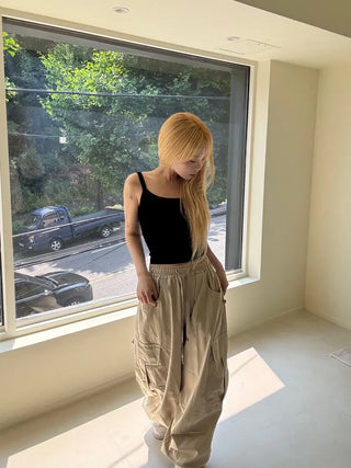 Soyo Keyring Elastic Waist Wide Pants