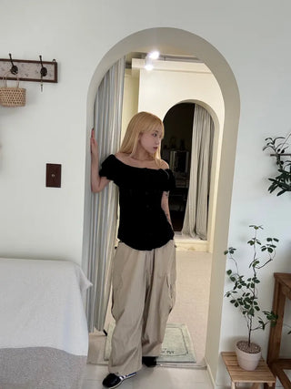 Soyo Keyring Elastic Waist Wide Pants
