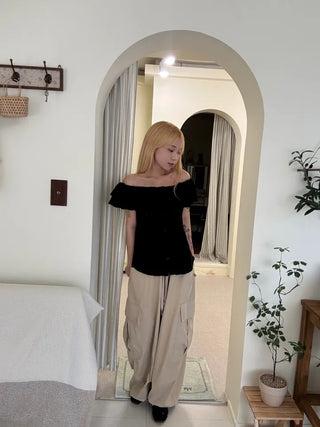 Soyo Keyring Elastic Waist Wide Pants