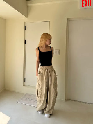 Soyo Keyring Elastic Waist Wide Pants