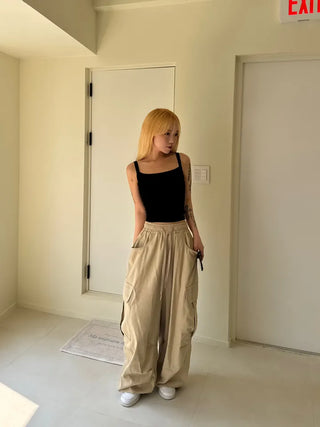 Soyo Keyring Elastic Waist Wide Pants