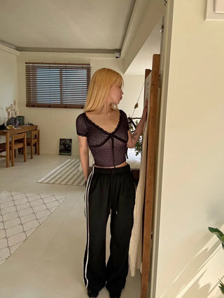 Lumi Embroidered Strap Crop Short Sleeve