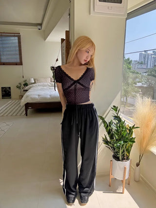 Lumi Embroidered Strap Crop Short Sleeve