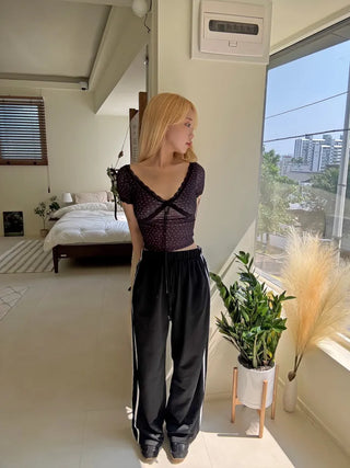 Lumi Embroidered Strap Crop Short Sleeve
