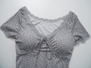 Lumi Embroidered Strap Crop Short Sleeve
