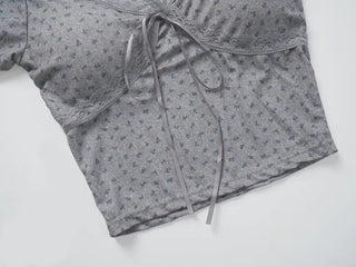 Lumi Embroidered Strap Crop Short Sleeve