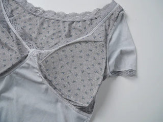 Lumi Embroidered Strap Crop Short Sleeve