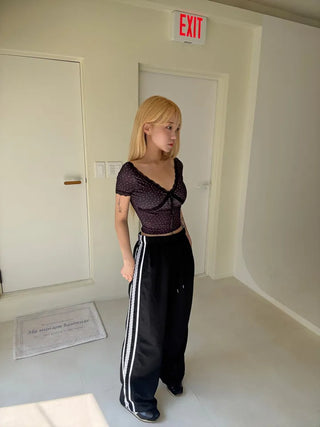 Lumi Embroidered Strap Crop Short Sleeve