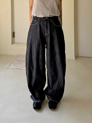 Ravi Non-Faded Raw Denim Pants
