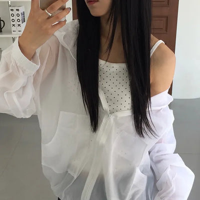 Yandu Avant-fit See-through Zip-up Hoodie