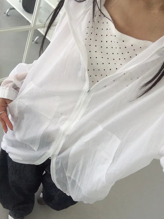 Yandu Avant-fit See-through Zip-up Hoodie