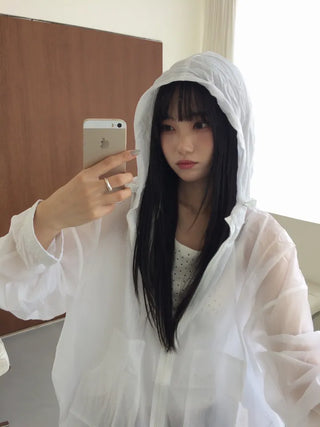 Yandu Avant-fit See-through Zip-up Hoodie