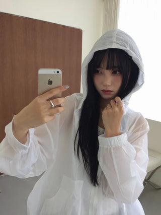 Yandu Avant-fit See-through Zip-up Hoodie