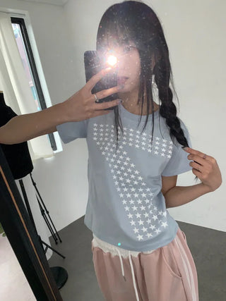 Lee Mong Star Semi-Crop Short Sleeve Tee