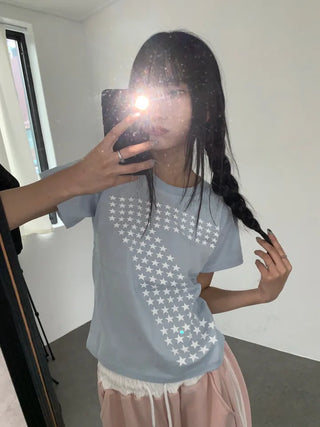 Lee Mong Star Semi-Crop Short Sleeve Tee