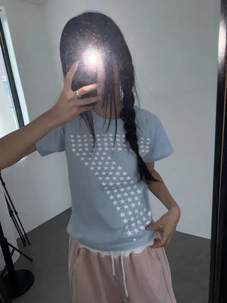 Lee Mong Star Semi-Crop Short Sleeve Tee