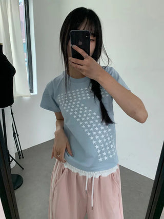Lee Mong Star Semi-Crop Short Sleeve Tee