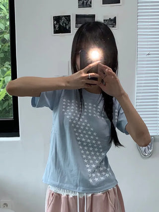 Lee Mong Star Semi-Crop Short Sleeve Tee