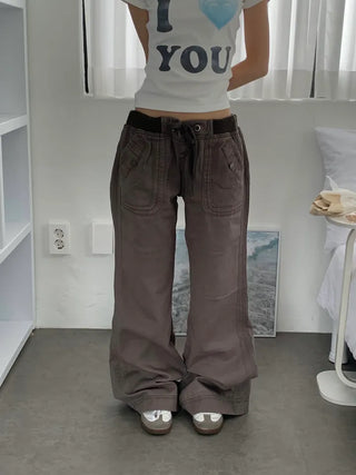 Sori Vintage Back Pocket Elastic Pants