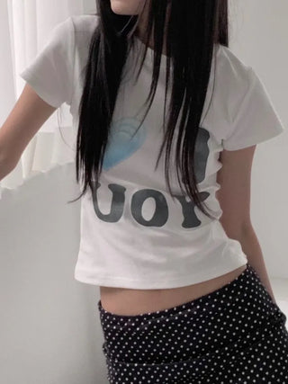 Coil I Love Lettering Semi-Crop Top
