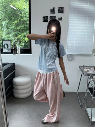 By Two-Line Lace Training Pants